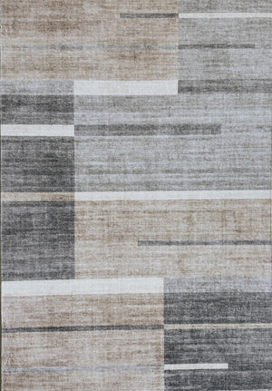 Homeroots 5' X 8' Gray And Brown Abstract Area Rug  Polyester 570056