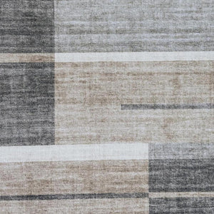 HomeRoots 5' Modern Abstract Area Rug in Gray and Brown – Stylish, Durable, and Family-Friendly Home Decor 5' X 8' 570056