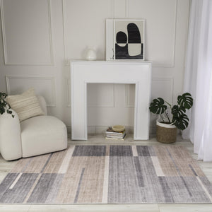 Homeroots 7' X 10' Gray And Brown Abstract Area Rug  Polyester 570057