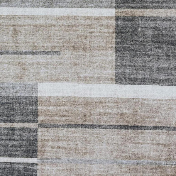 HomeRoots 5' Modern Abstract Area Rug in Gray and Brown – Stylish, Durable, and Family-Friendly Home Decor 7' X 10' 570057