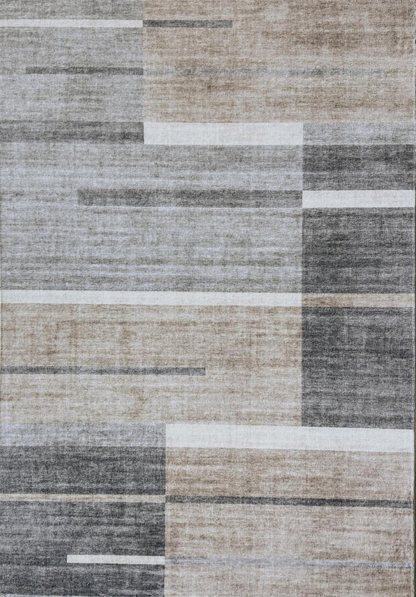 HomeRoots 8' Gray and Brown Abstract Area Rug - Modern Design for Living Rooms, Durable, Stain-Resistant Style 8' X 11' 570058