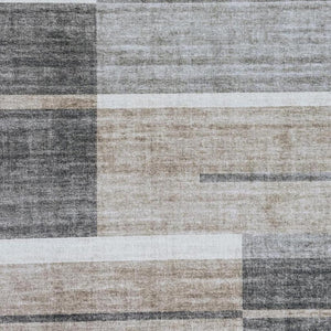 HomeRoots 8' Gray and Brown Abstract Area Rug - Modern Design for Living Rooms, Durable, Stain-Resistant Style 8' X 11' 570058