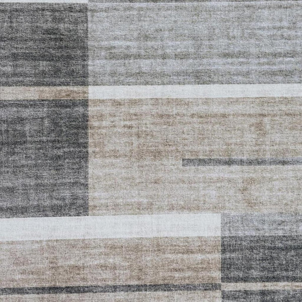 HomeRoots 8' Gray and Brown Abstract Area Rug - Modern Design for Living Rooms, Durable, Stain-Resistant Style 8' X 11' 570058