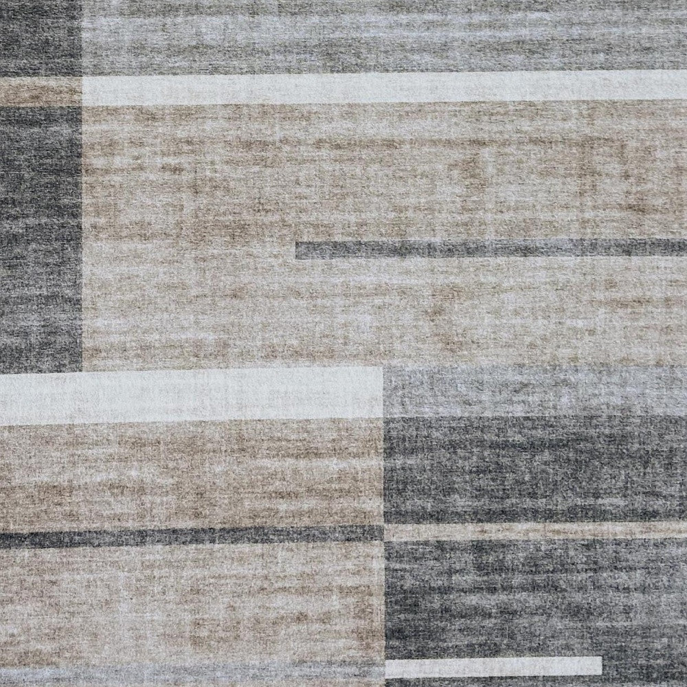 Homeroots 8' X 11' Gray And Brown Abstract Area Rug  Polyester 570058