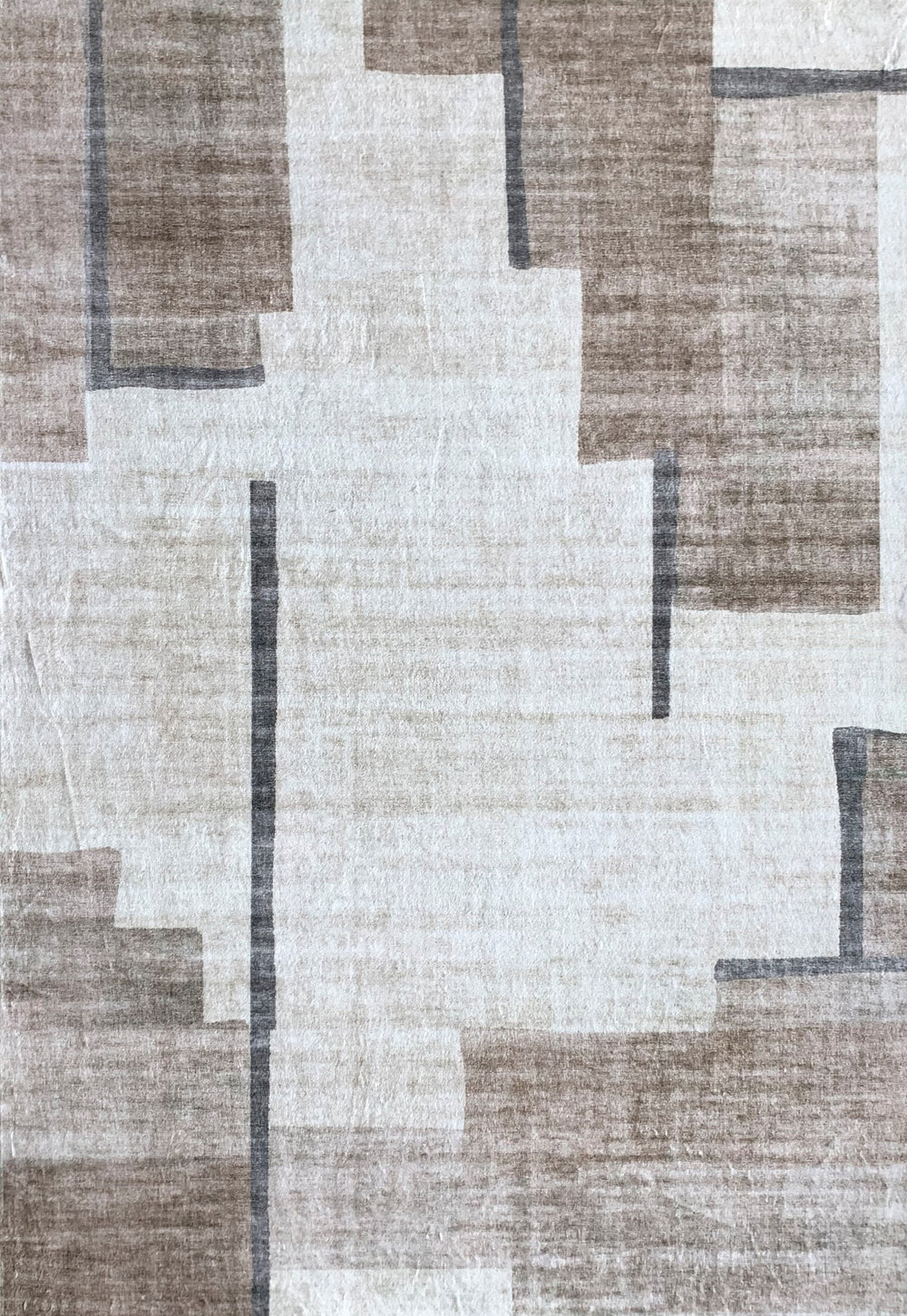 Homeroots 5' X 8' Beige And Brown Abstract Area Rug  Polyester 570060