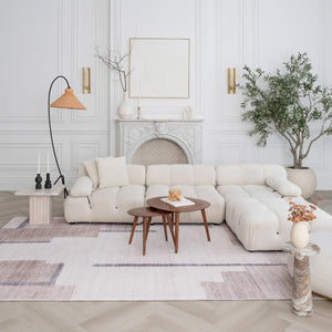 Homeroots 7' X 10' Beige And Brown Abstract Area Rug  Polyester 570061