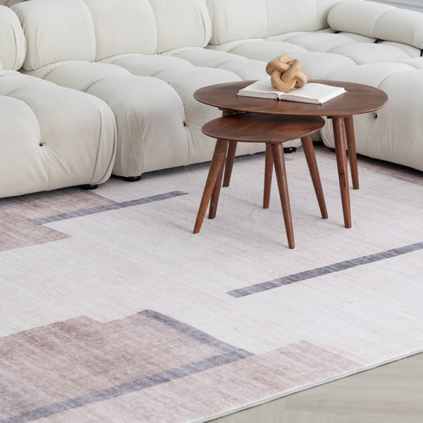 Homeroots 7' X 10' Beige And Brown Abstract Area Rug  Polyester 570061