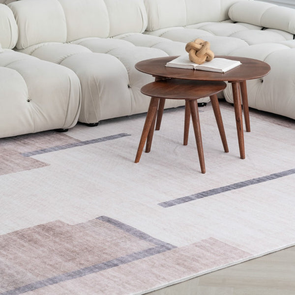 HomeRoots 8' Beige and Brown Abstract Area Rug - Modern, Durable, Stain-Resistant, Perfect for Family Spaces 8' X 11' 570062
