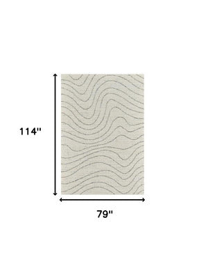 Homeroots 7' X 10' Cream And Beige Abstract Area Rug  Polyester 570065