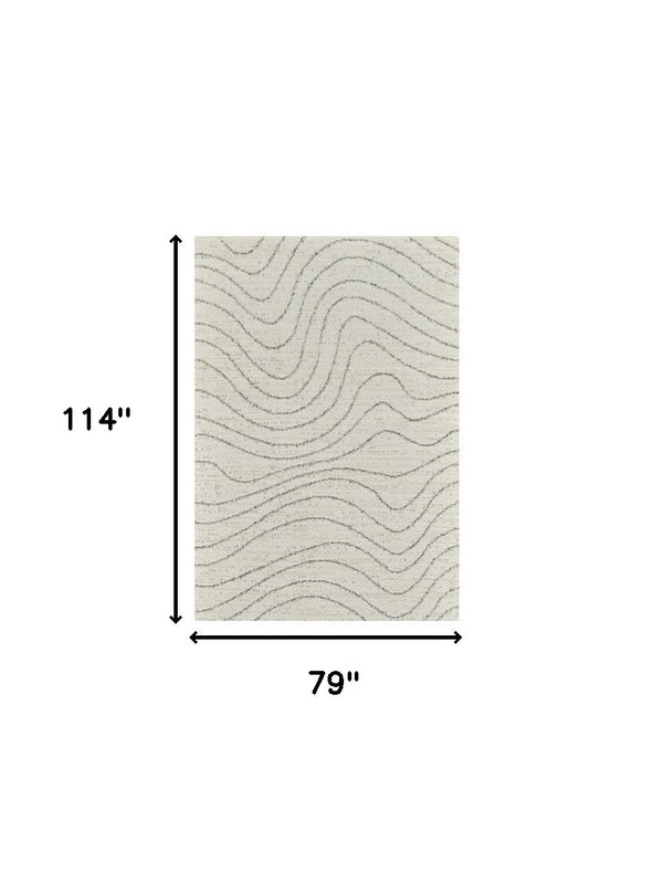 Homeroots 7' X 10' Cream And Beige Abstract Area Rug  Polyester 570065