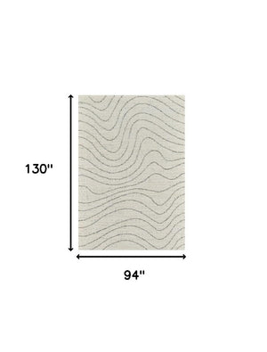 Homeroots 8' X 11' Cream And Beige Abstract Area Rug  Polyester 570066