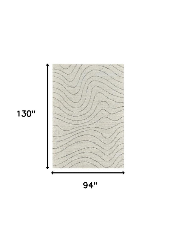 Homeroots 8' X 11' Cream And Beige Abstract Area Rug  Polyester 570066