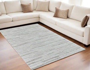 HomeRoots 4' Gray Abstract Area Rug – Stylish, Durable Design Perfect for Modern Homes with Kids and Pets 5' X 8' 570068
