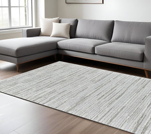 Homeroots 7' X 10' Gray Abstract Area Rug  Polyester 570069