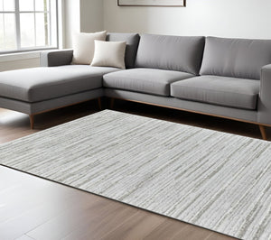 HomeRoots 8' Gray Abstract Area Rug - Modern Textured Design for Elegant Home Décor & Busy Households 8' X 11' 570070