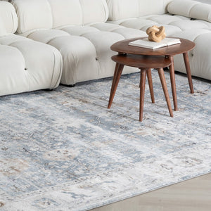 HomeRoots 5' X 8' Blue Ivory Brown Oriental Area Rug - Durable, Elegant Design for Living Spaces & Pets 570072