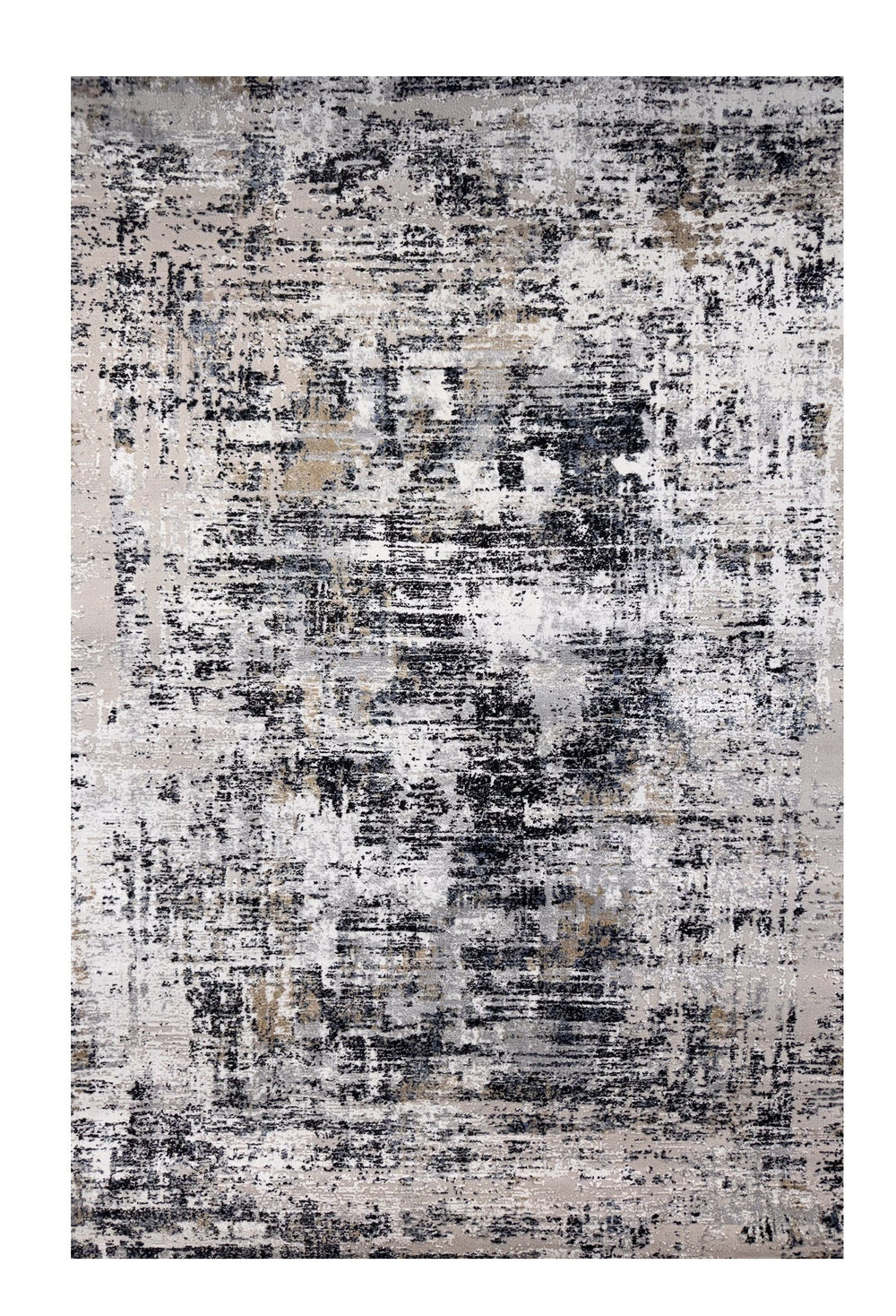Homeroots 4' X 6' Beige Gray And White Abstract Area Rug  Polyester 570083