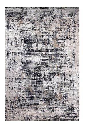 Homeroots 8' X 11' Beige Gray And White Abstract Area Rug  Polyester 570086
