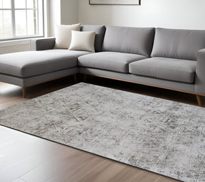 Homeroots 7' X 10' Cream And Beige Abstract Area Rug  Polyester 570089