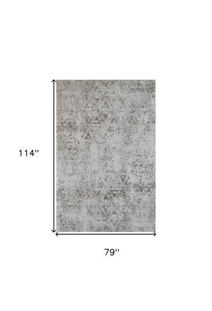 Homeroots 7' X 10' Cream And Beige Abstract Area Rug  Polyester 570089