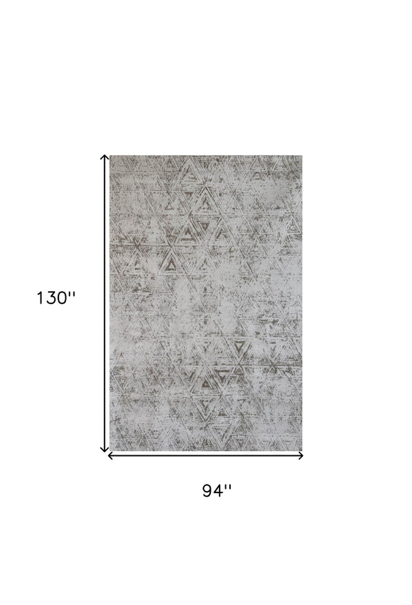 Homeroots 8' X 11' Cream And Beige Abstract Area Rug  Polyester 570090