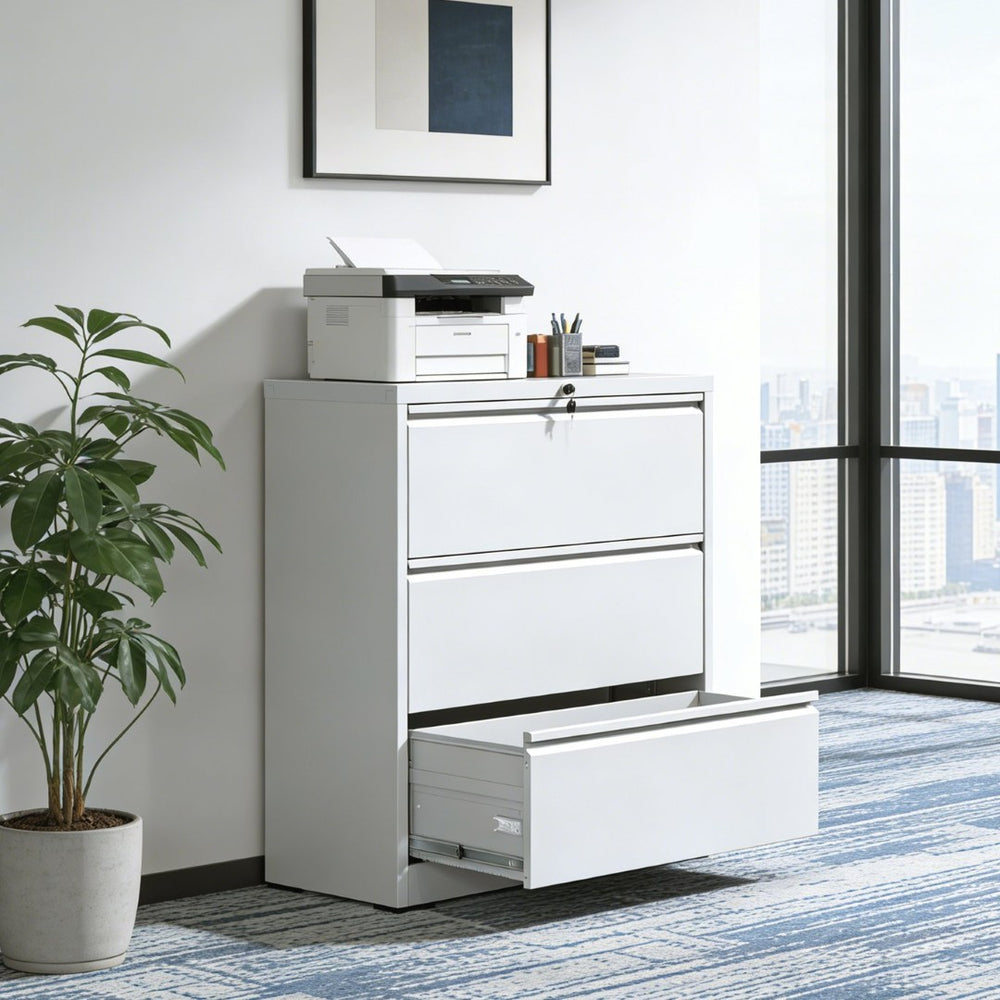 English Elm Lateral Steel Filing Cabinet Two Drawer Locking Anti-tip Home Office Storage W2735P428820