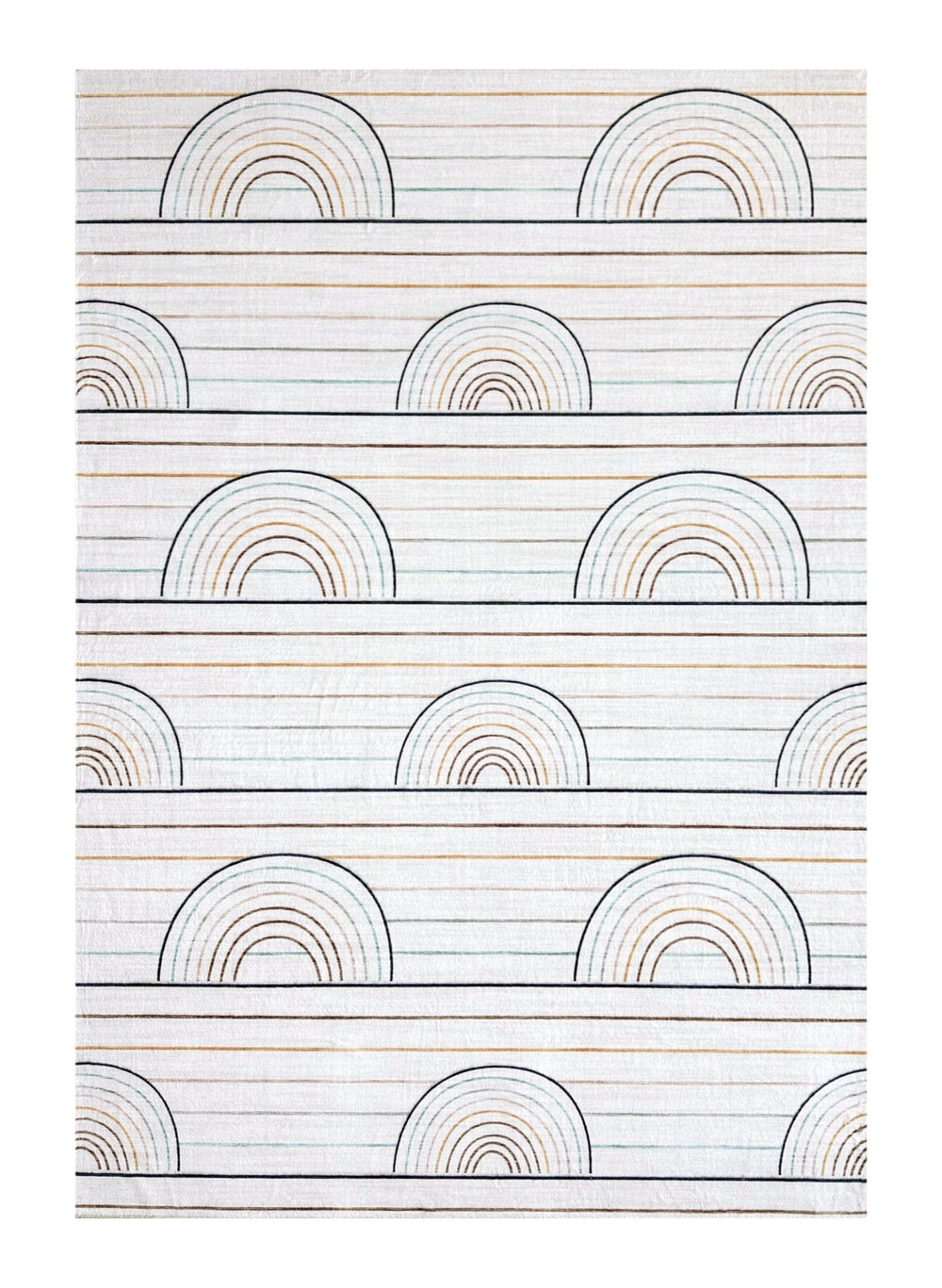 Homeroots 4' X 6' Ivory Blue And Yellow Juvenile Rainbows Youthful Area Rug  Polyester 570100