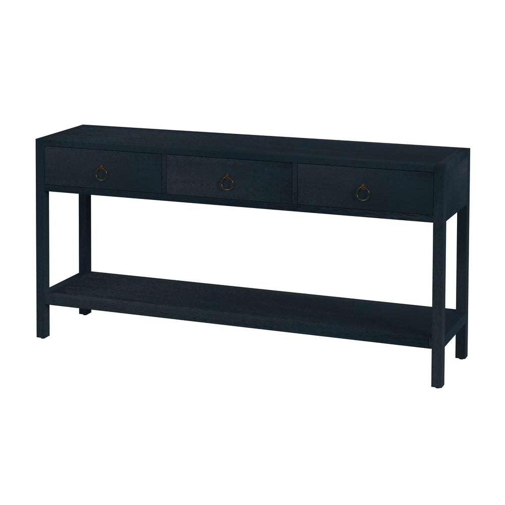 Butler Specialty Lark Rectangular Wood Console Table With Elegant Design, 2 Drawers And Open Shelf For Storage Navy Blue Acacia Solids,Mdf,Acacia Veneers 5701291-butler