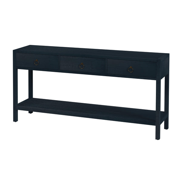 Butler Specialty Lark Rectangular Wood Console Table With Elegant Design, 2 Drawers And Open Shelf For Storage Navy Blue Acacia Solids,Mdf,Acacia Veneers 5701291-butler