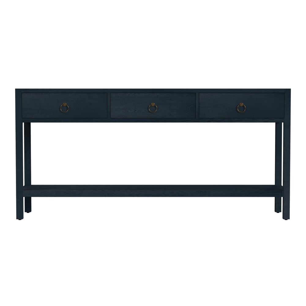 Butler Specialty Lark Rectangular Wood Console Table With Elegant Design, 2 Drawers And Open Shelf For Storage Navy Blue Acacia Solids,Mdf,Acacia Veneers 5701291-butler