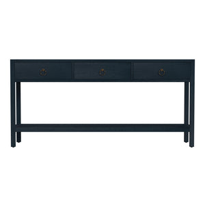 Butler Specialty Lark Rectangular Wood Console Table With Elegant Design, 2 Drawers And Open Shelf For Storage Navy Blue Acacia Solids,Mdf,Acacia Veneers 5701291-butler