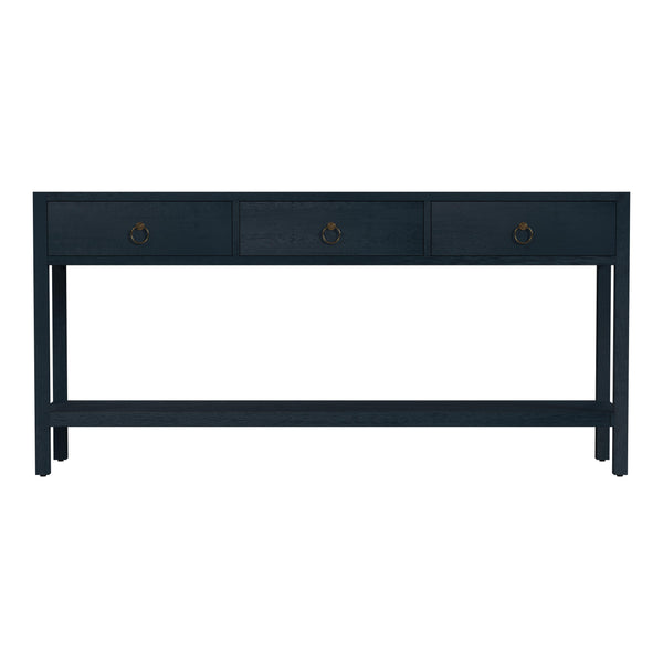 Butler Specialty Lark Rectangular Wood Console Table With Elegant Design, 2 Drawers And Open Shelf For Storage Navy Blue Acacia Solids,Mdf,Acacia Veneers 5701291-butler