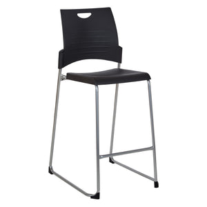 OSP Home Furnishings Tall Stacking Counter Height Chair with Steel Frame for Breakrooms and Training Spaces Black DC8309C25-3