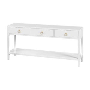 Butler Specialty Lark Rectangular Wood Console Table With Elegant Design, 2 Drawers And Open Shelf For Storage White Acacia Solids,Mdf,Acacia Veneers 5701304-butler