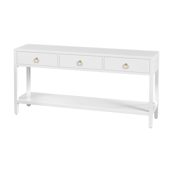 Butler Specialty Lark Rectangular Wood Console Table With Elegant Design, 2 Drawers And Open Shelf For Storage White Acacia Solids,Mdf,Acacia Veneers 5701304-butler
