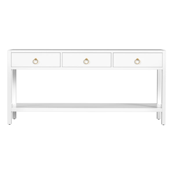 Butler Specialty Lark Rectangular Wood Console Table With Elegant Design, 2 Drawers And Open Shelf For Storage White Acacia Solids,Mdf,Acacia Veneers 5701304-butler