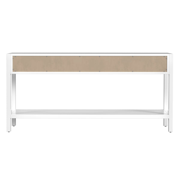 Butler Specialty Lark Rectangular Wood Console Table With Elegant Design, 2 Drawers And Open Shelf For Storage White Acacia Solids,Mdf,Acacia Veneers 5701304-butler