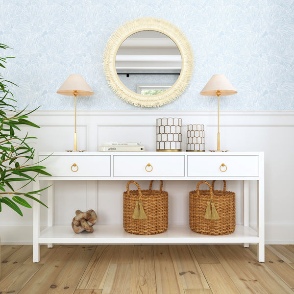 Butler Specialty Lark Rectangular Wood Console Table With Elegant Design, 2 Drawers And Open Shelf For Storage White Acacia Solids,Mdf,Acacia Veneers 5701304-butler