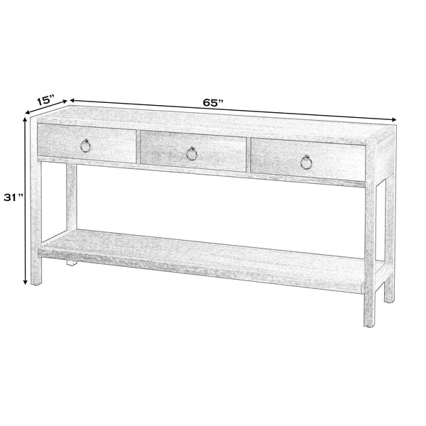 Butler Specialty Lark Rectangular Wood Console Table With Elegant Design, 2 Drawers And Open Shelf For Storage White Acacia Solids,Mdf,Acacia Veneers 5701304-butler