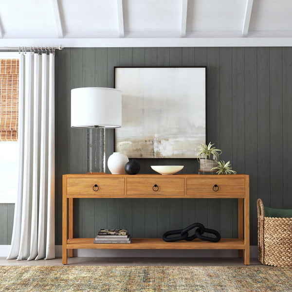 Butler Specialty Lark Rectangular Wood Console Table With Elegant Design, 2 Drawers And Open Shelf For Storage Light Brown Pine Solids,Mdf,Pine Veneers 5701312-butler