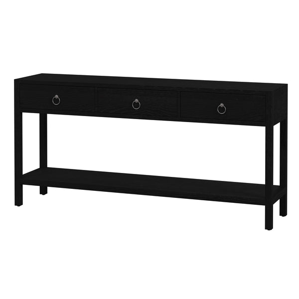 Butler Specialty Company Lark 65 In. W Elegant Wood Console Table With 3 Drawers And Shelf Storage Black Acacia Solids,Mdf,Acacia Veneers 5701432-butler