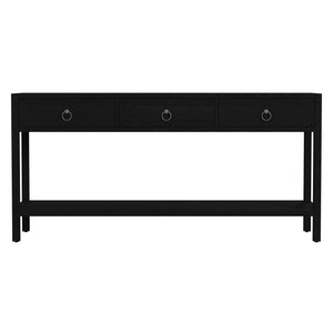 Butler Specialty Company Lark 65 In. W Elegant Wood Console Table With 3 Drawers And Shelf Storage Black Acacia Solids,Mdf,Acacia Veneers 5701432-butler