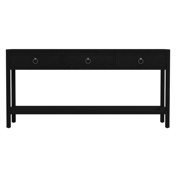 Butler Specialty Company Lark 65 In. W Elegant Wood Console Table With 3 Drawers And Shelf Storage Black Acacia Solids,Mdf,Acacia Veneers 5701432-butler