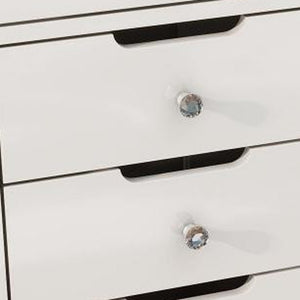 Homeroots 51" White Glass And Wood Vanity Table - 13 Drawers For Jewelry & Beauty Essentials, Stylish Design   570155