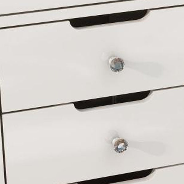 Homeroots 51" White Glass And Wood Vanity Table - 13 Drawers For Jewelry & Beauty Essentials, Stylish Design   570155