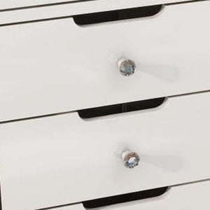 Homeroots 51" White Glass And Wood Vanity Table - 13 Drawers For Jewelry & Beauty Essentials, Stylish Design   570155