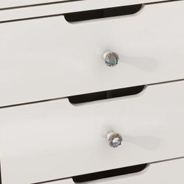 Homeroots 51" White Glass And Wood Vanity Table - 13 Drawers For Jewelry & Beauty Essentials, Stylish Design   570155