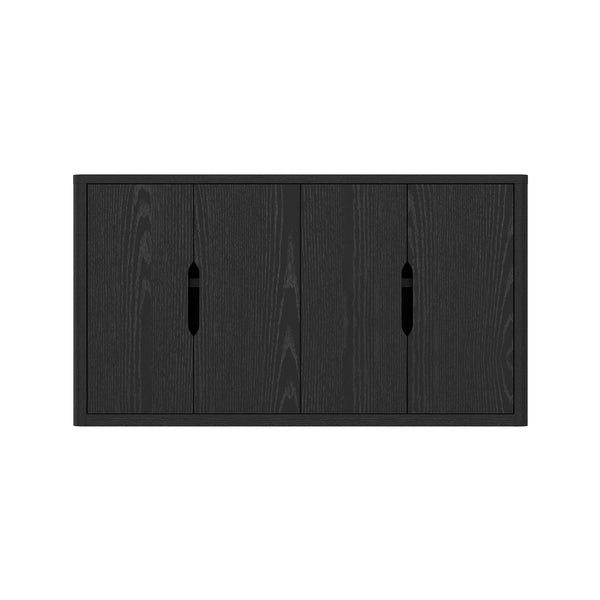 English Elm Rivington 60" Sideboard with 4 Soft-Close Doors, Adjustable Shelves, Media Management, TV Stand Black B365P397673