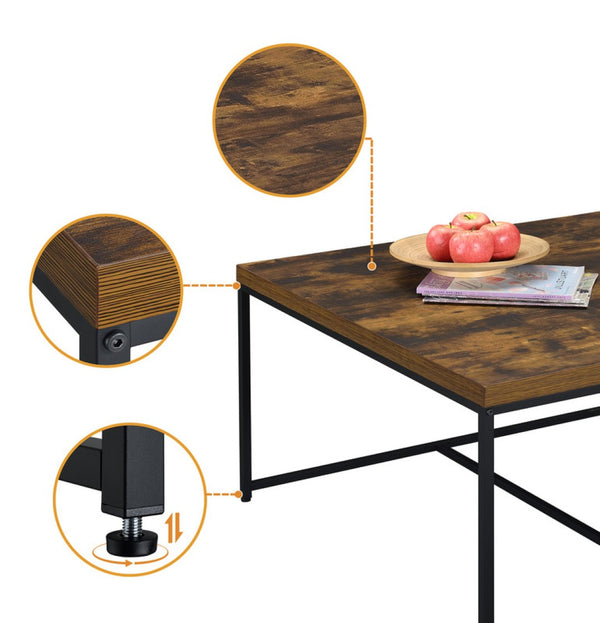 English Elm Caterina Square Coffee Table Set with Four Nesting Stools Industrial Oak Finish B2749P413283