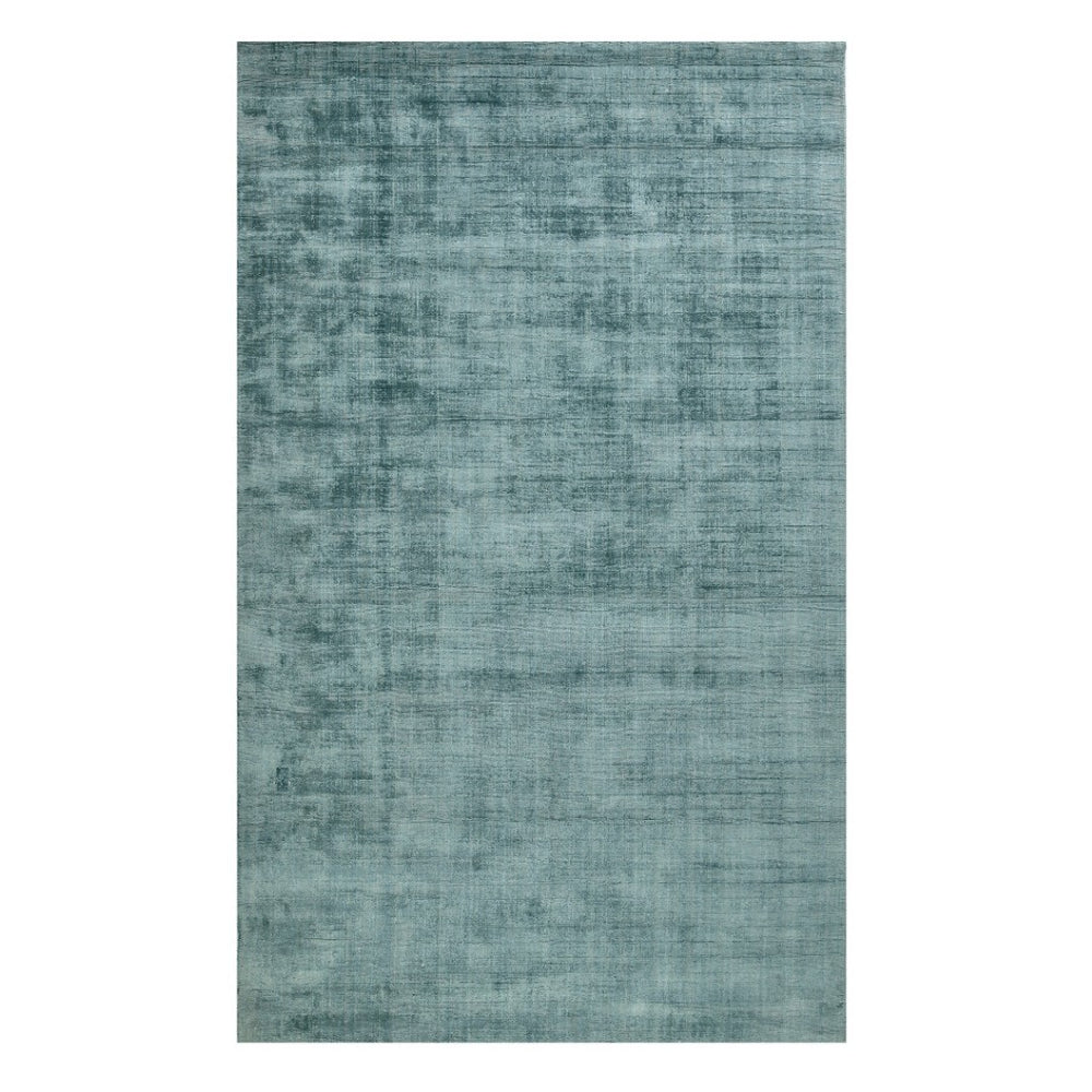 HomeRoots 4' Sea Green and Light Blue Abstract Hand-Woven Area Rug for Luxurious, Modern Home Décor 5' X 8' 570214
